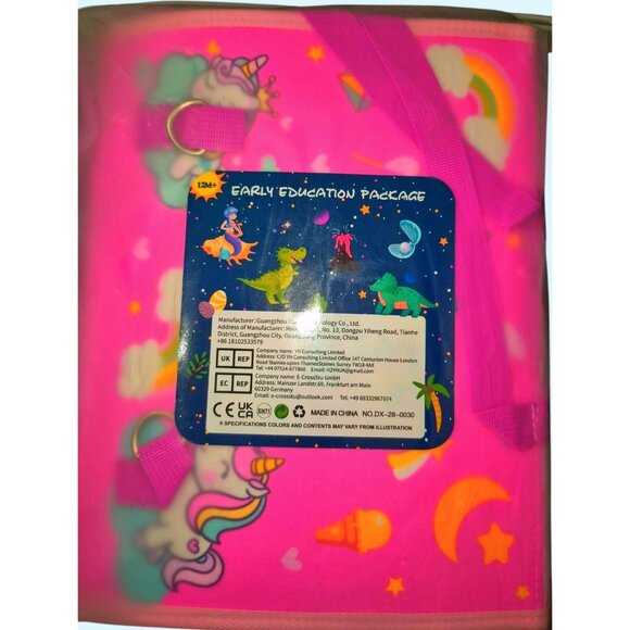 Tri-Fold Pink Unicorn My First Busy Board For Early Education 12M+ STEM Learning - Picture 1 of 6